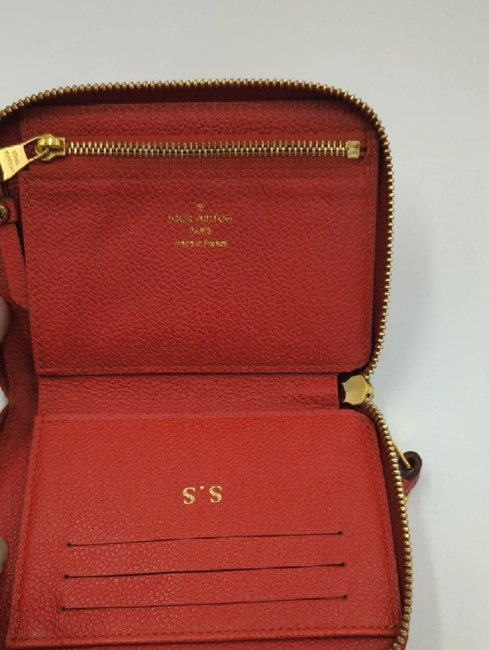 Louis Vuitton Red Empreinte Leather Zippy Coin Purse Wallet